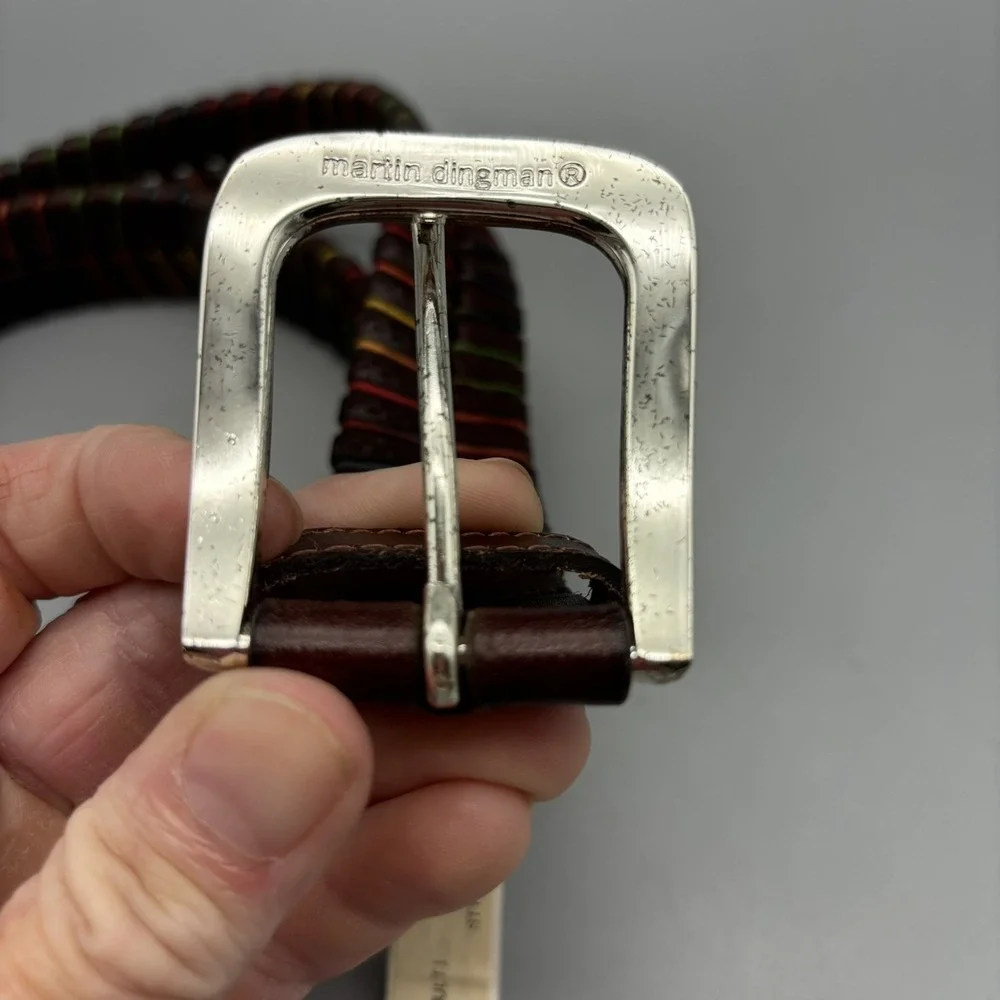 Martin Dingman‎ Livingston Hand Laced Saddle Leather Belt Size 40